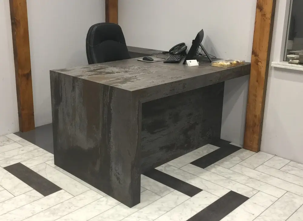 Porcelain kitchen worktop with matte surface