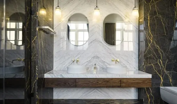 Marble bathroom vanity worktop