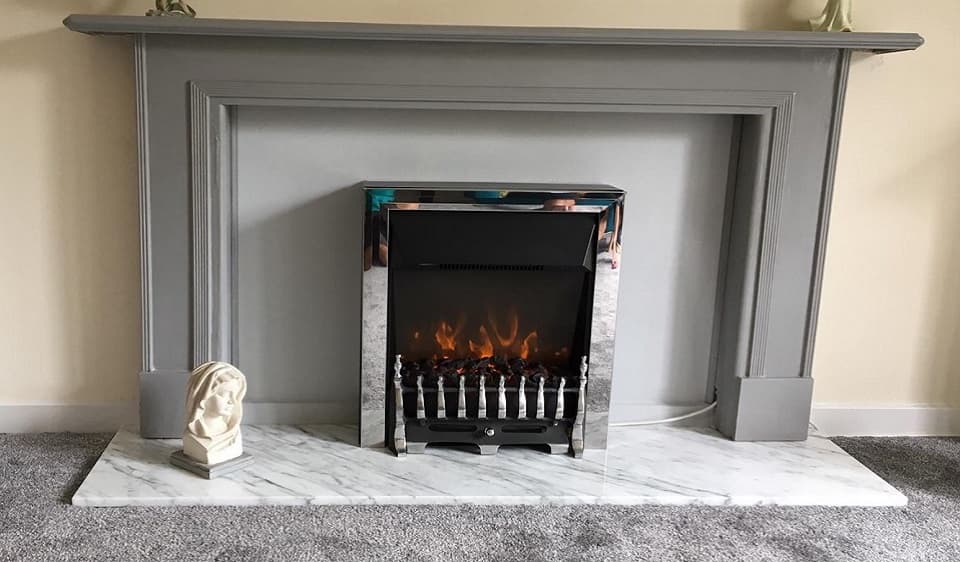 Carrara marble fire hearth