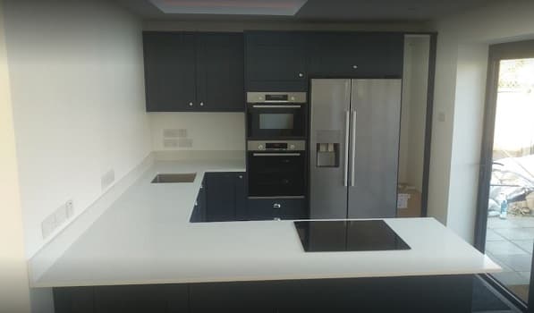 White Quartz Worktops installed in Brentwood