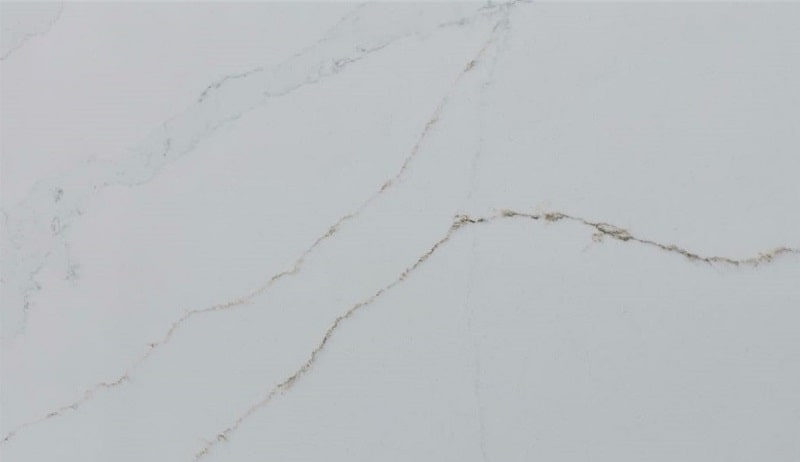 calacatta gold quartz kitchen worktop with warm gold veining detail
