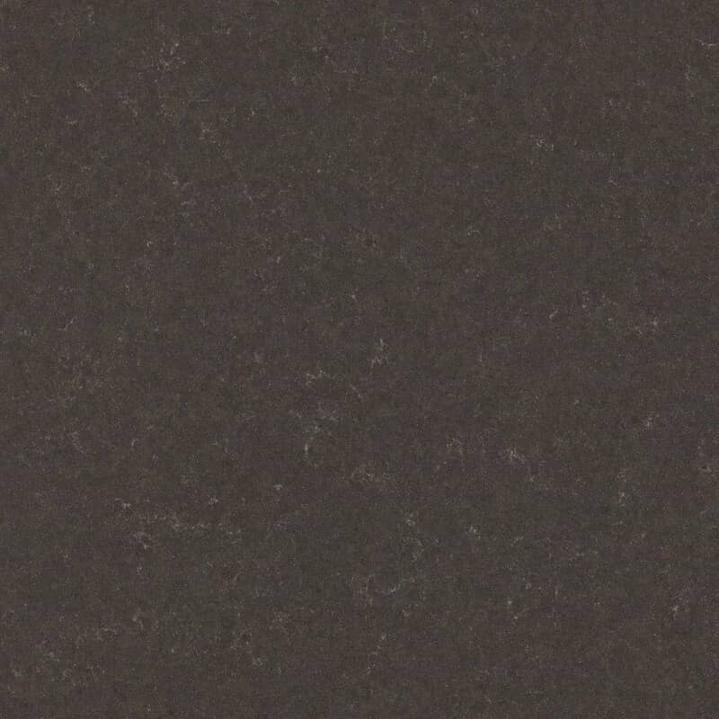 black quartz worktop with bold marble effect veining