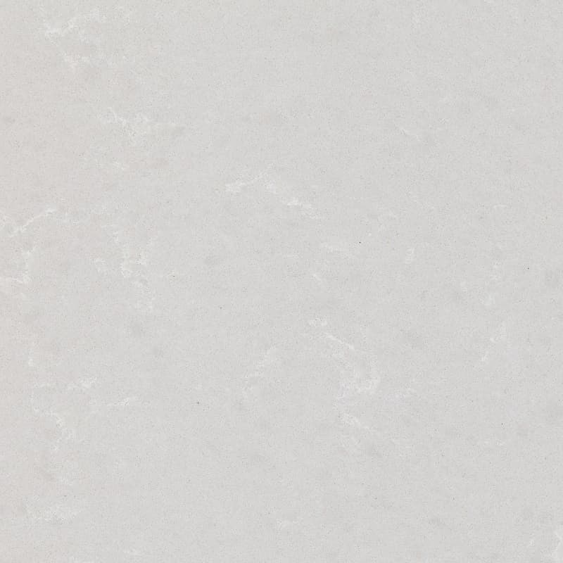 Light grey quartz worktop with soft fossil pattern detail