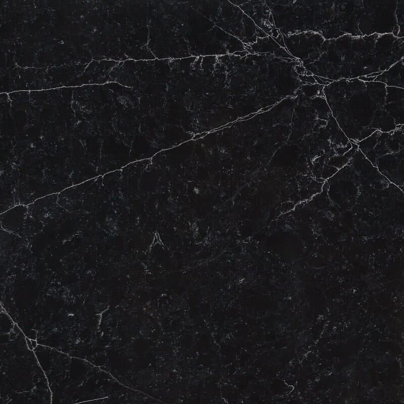 black quartz kitchen worktop with soft cloudy pattern